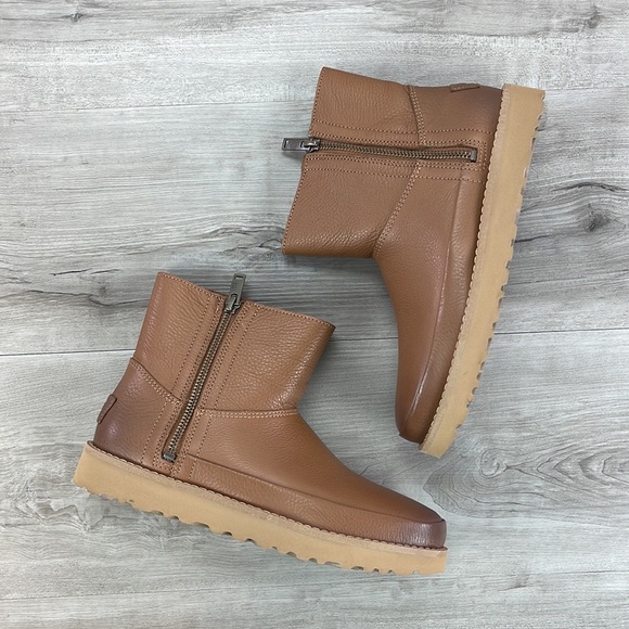 🌿UGG🌿 W DECONSTRUCTED  CHESTNUT MINI ZIP BOOTS - Picture 2 of 14